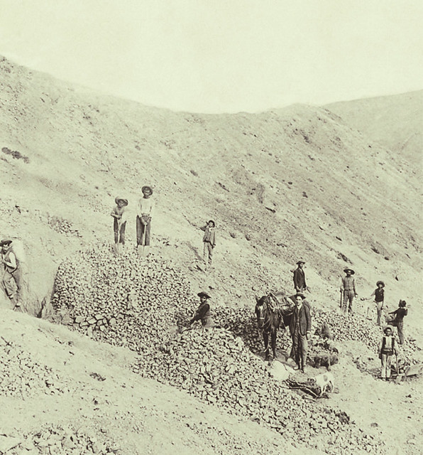 Mineros en 1860 de la mina de cobre de Tamaya