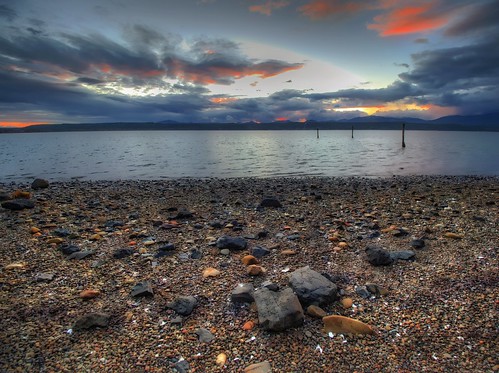 pacificnorthwest washingtonstate hoodcanal sunset seashore rocks water clouds