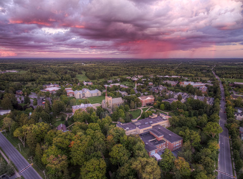 hdr drone aerial quadcopter dji phantom3 college campus stlawrence university rain horizon sunset summer
