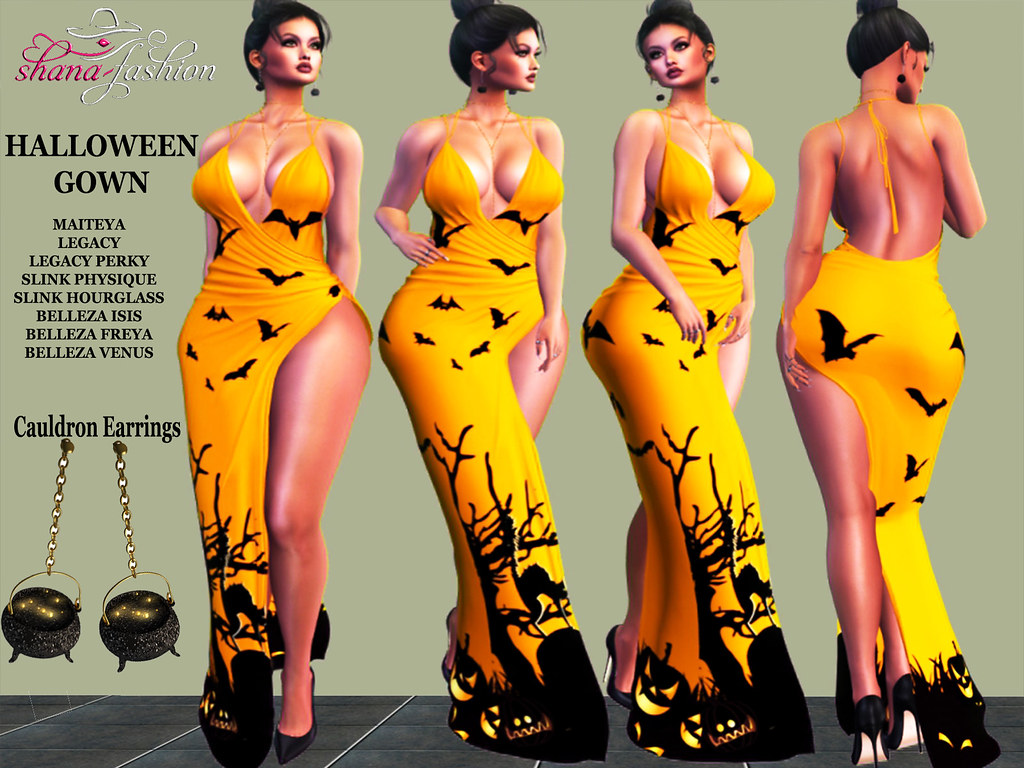 HALLOWEEN Gown and CAULDRON Earrings