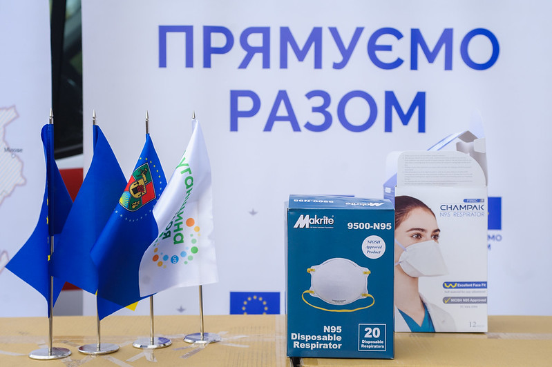 Medical workers of Luhansk Oblast receive protective respirators thanks to EU and UN, Luhansk Oblast, 28 September 2020