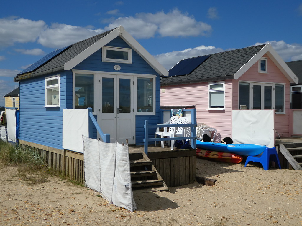 Expensive beach huts at Mudeford, Dorset