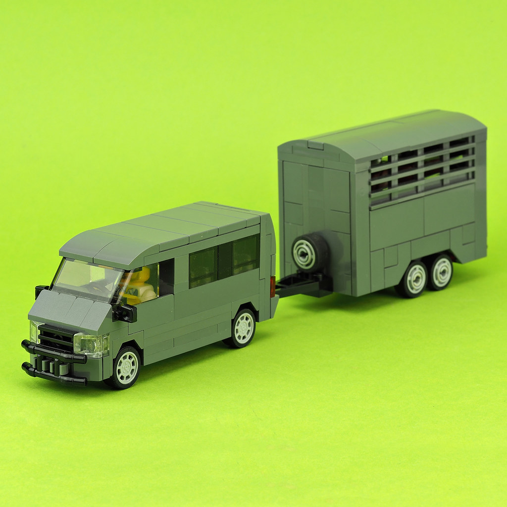 VW Van with Livestock Trailer
