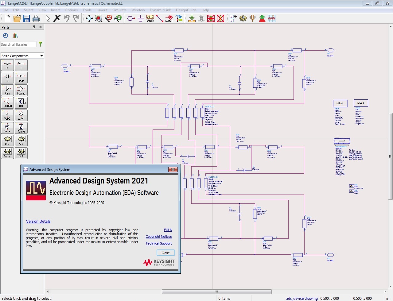 Working with Keysight ADS 2021.0 full license