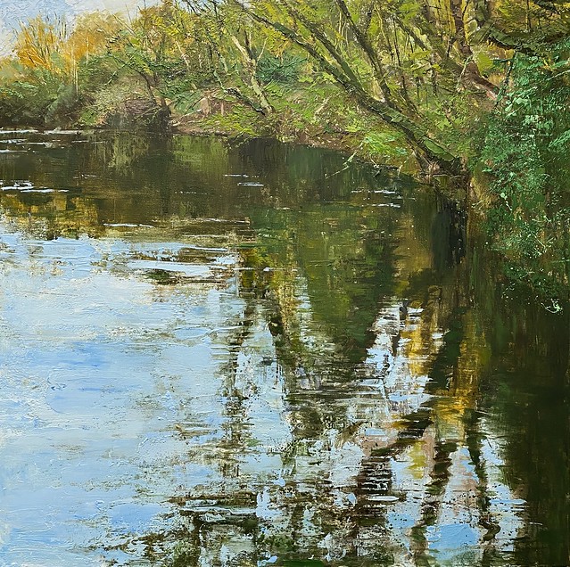 Afon Teifi - oil on canvas - 76 x 76 cm - available