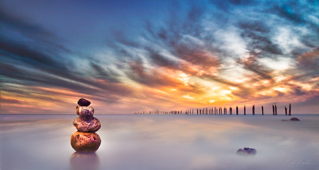 Stone Stack at Sunset
