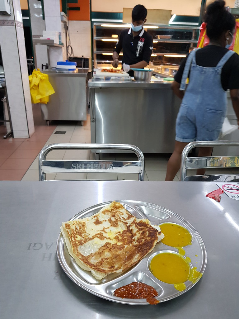 印度蛋煎餅 Roti Telur rm$3 & 奶茶 Teh Tarik rm$1.70 @ 斯里美祿餐廳 Restoran Sri Melur USJ17