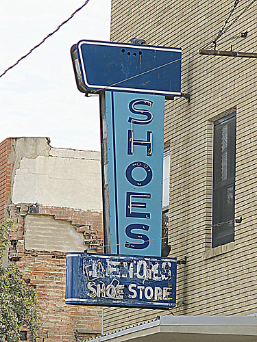 smalltown pecos texas metalsign neon vintagesign shoes