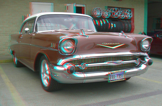3D RED CYAN ANAGYLPH 1957 CHEVY