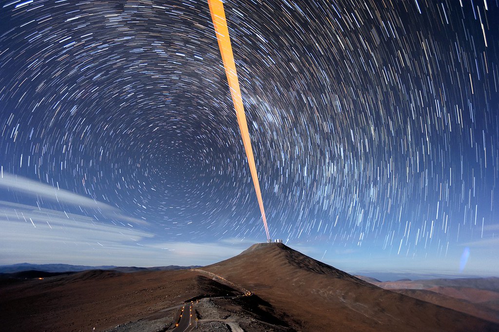 Trails of Stars over Paranal