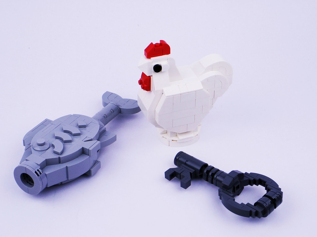 LEGO Upscale Minifigure Accessories-Fish, Chicken, and Key