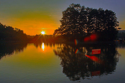 sunrise landscape scenery lake