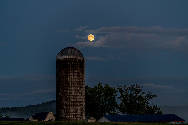 Moon over farm