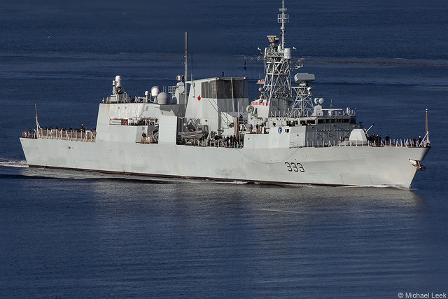 The Canadian Halifax-class frigate HMCS Toronto, F333; Firth of Clyde, Scotland