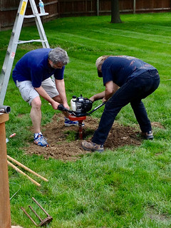 2013-06-01 Jim and I Dig Post Hole for Bird Feeder