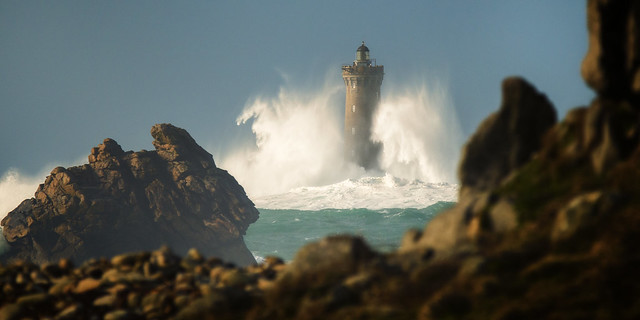 Lighthouse in windy Brittany