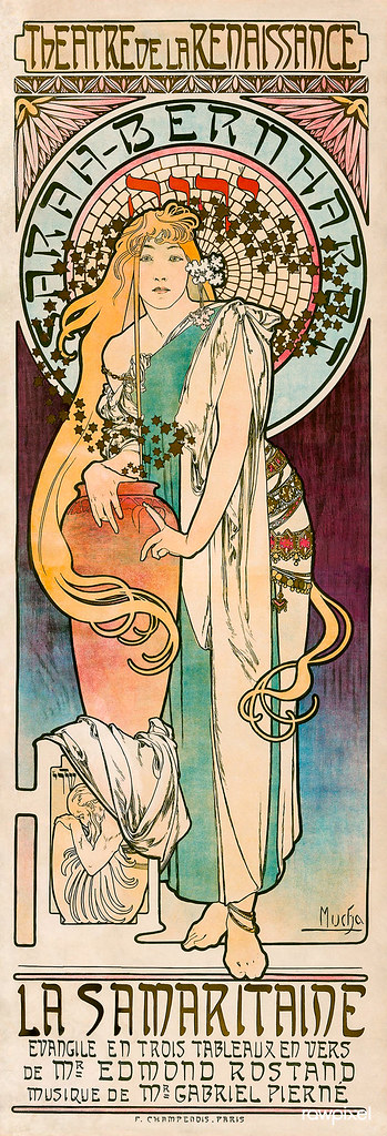 《撒玛利亚人》(1897)，作者:阿尔丰斯·玛丽亚·穆夏。原画来自芝加哥艺术学院。数字增强的rawpixel。