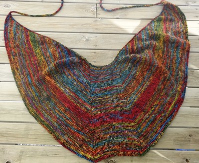 tunisian crochet shawl, hook 5