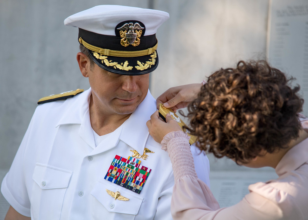 Rear Adm. Donald Plummer, deputy commander of Naval Special Warfare Command, is promoted during a ceremony at Naval Amphibious Base Coronado.