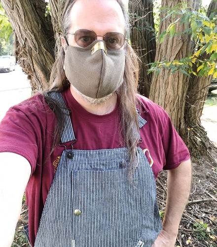 At the Farmers Market! Rocking the @zacebrand overalls AND mask! #ootd #overalls #dungarees #biboveralls #zacedenim #hickorystripe #denimoveralls #overallsarelife