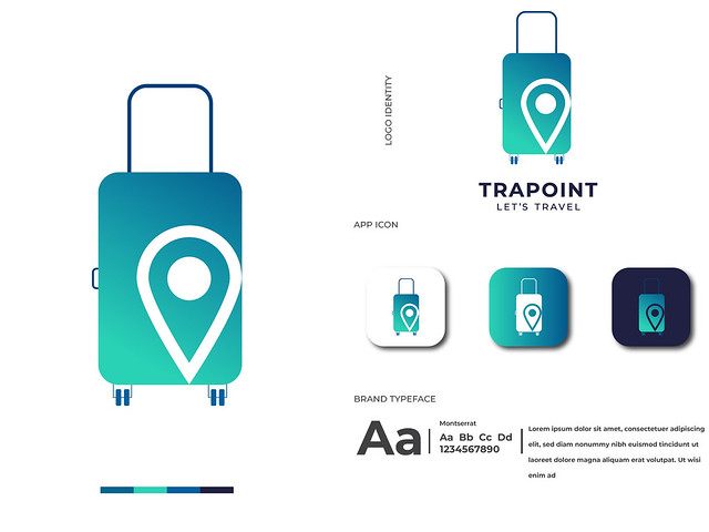 Modern Travelling Logo Design-TRAPOINT-App Logo Design