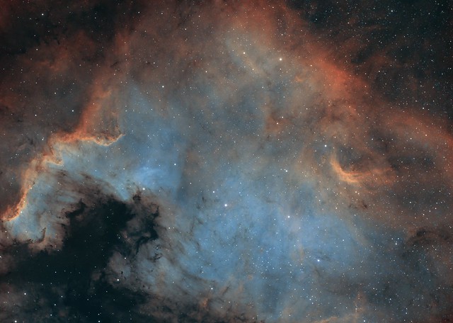 The North America Nebula (NGC 7000) in Dynamic SHO Narrowband