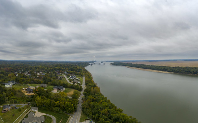 Looking east from Newburgh, Ohio River, Warrick County, Indiana