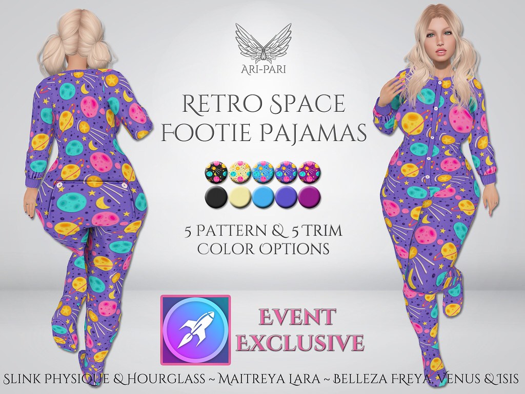 [Ari-Pari] Retro Space Footie Pajamas