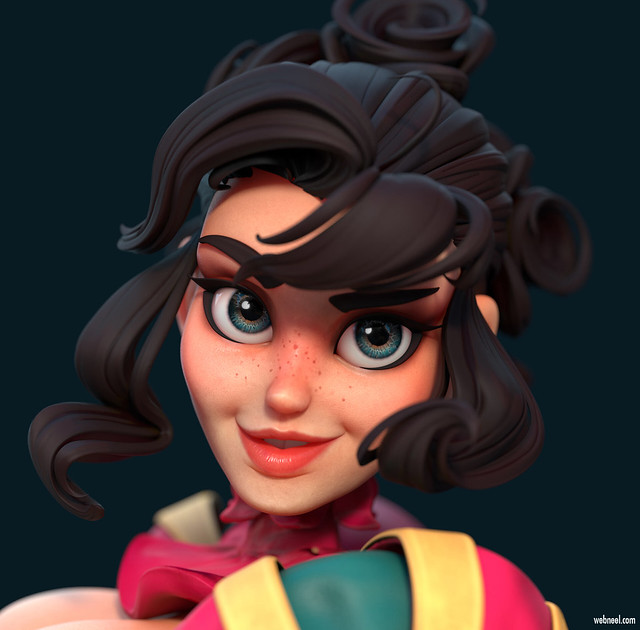 3D Model Character Design Girl Fighter Fantasy