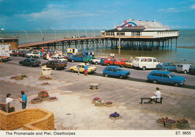 The Promenade and Pier, Cleethorpes old postcard 1980s