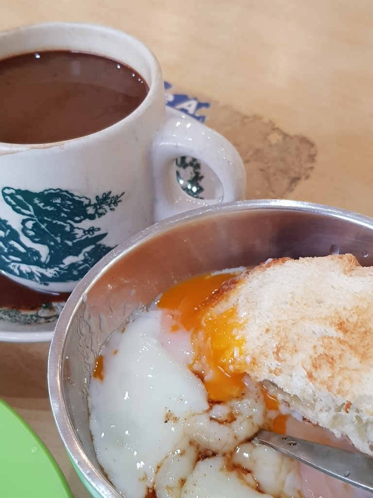 加椰麵包 Kaya Toast, 半熟蛋 Half-boiled egg & 参細 Cham C rm$6.90 @ 源記茶室 Kedai Kopi Yun Kee PJ Seksyen 17