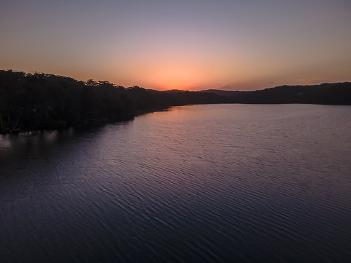 sunset nature landscape australia aerial copacabana sky water outdoors twilight lagoon coastal nsw newsouthwales centralcoast waterscape drone coast clearskies