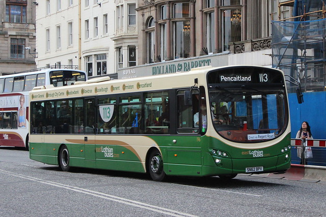 East Lothian Buses 196 SN62BPV is seen in Edinburgh Princes Street on 11 September 2013.