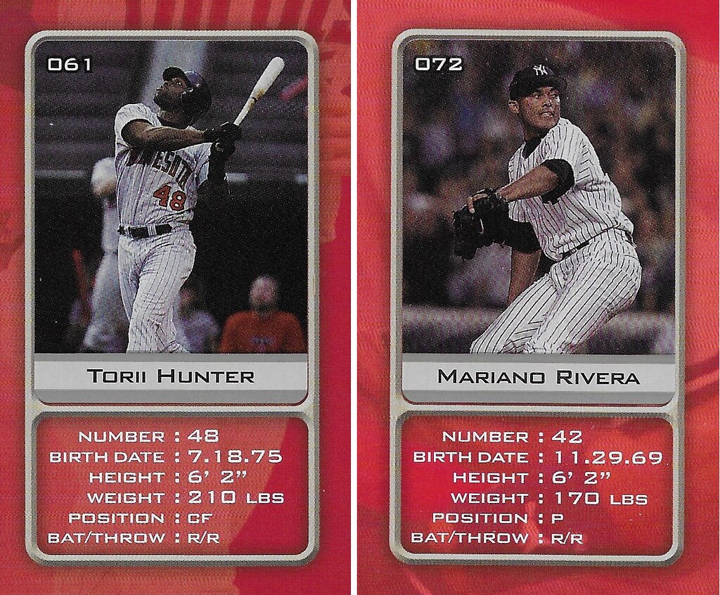 2003 Sports Vault MLB Stickers (Torii Hunter-Mariano Rivera)