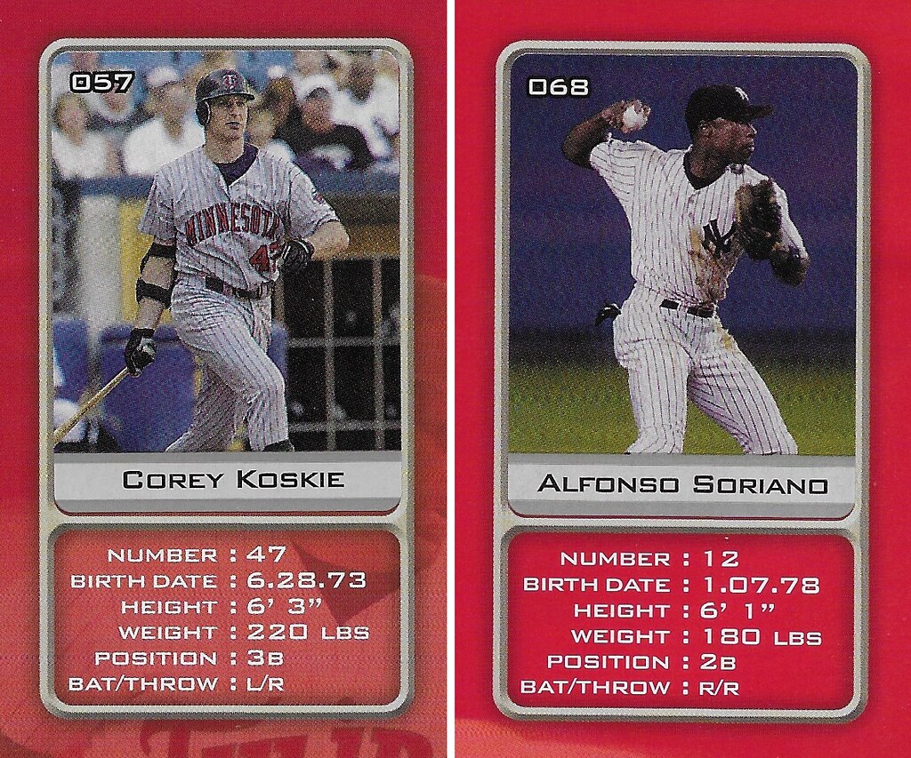 2003 Sports Vault MLB Stickers (Corey Koskie-Alfonso Soriano)