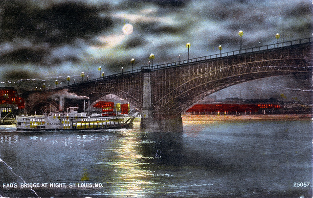 Ead's Bridge at Night St Louis MO