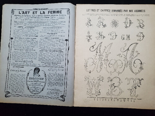 Antique 1906 L'Art et la Femme French Craft Periodical Published in Paris - Lettering