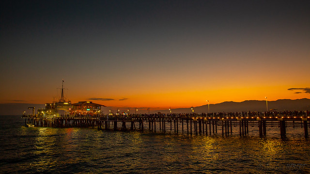 Santa Monica Pier after sunset
