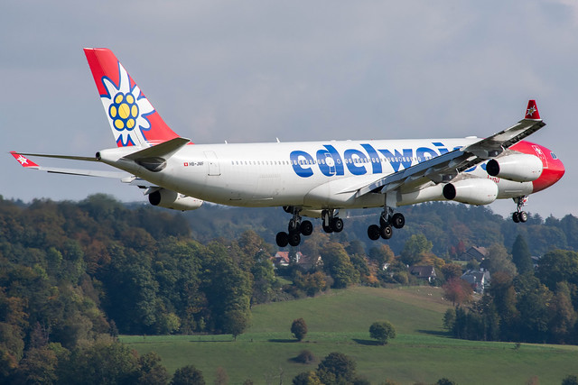Edelweiss Air Airbus A340-313X; HB-JMF@ZRH;14.10.2020