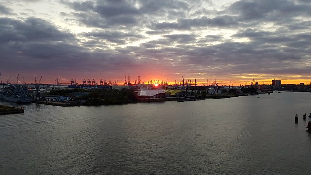 Sunset on the river Elbe