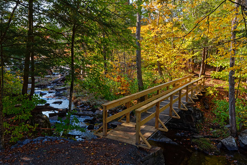 bridge pedestrianbridge woodenbridge woodenstructure hike path creek sprucecreek water fall fallfoliage autumn outdoor color salisburycenter herkimercounty newyork centralnewyork pentax pentaxart kmount k70 hdpentaxda1685mmlens wideangle