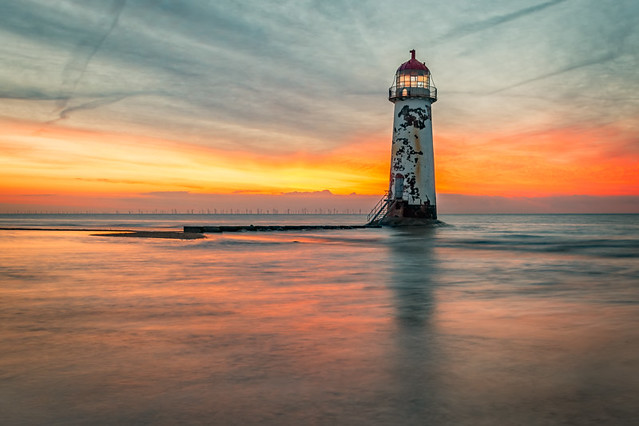 Talacre Lighthouse Sunset Wales