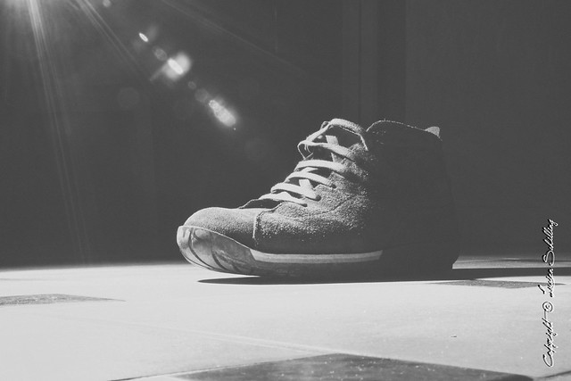 Shoe and light.