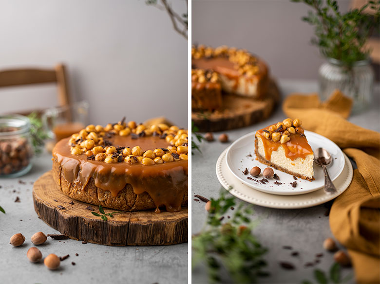  Karamelinis sūrio tortas su lazdynų riešutais 