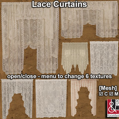 Simple Lace Curtains open-close PIC