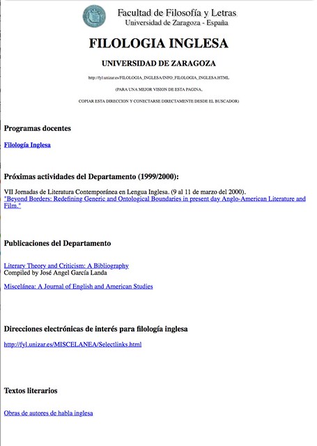 Web del departamento 1997