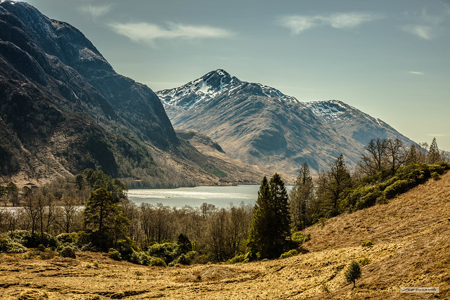 From near to the famous Glenfinnan Viaduct, a view of Loch Shiel in early April.