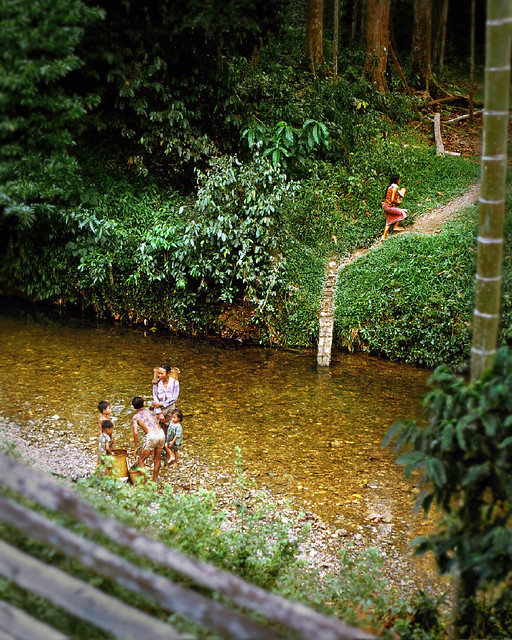 Iban life by the jungle stream