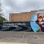In the Middle of Difficulty Lies Opportunity Armando Silva recently gave Einstein a new face!  Not only was he responsible for the original Einstein mural off of 9th Street, but he was recently given the chance to reinvent the mural all over again. Thanks to the Downtown Development Authority for sponsoring this work of art. 