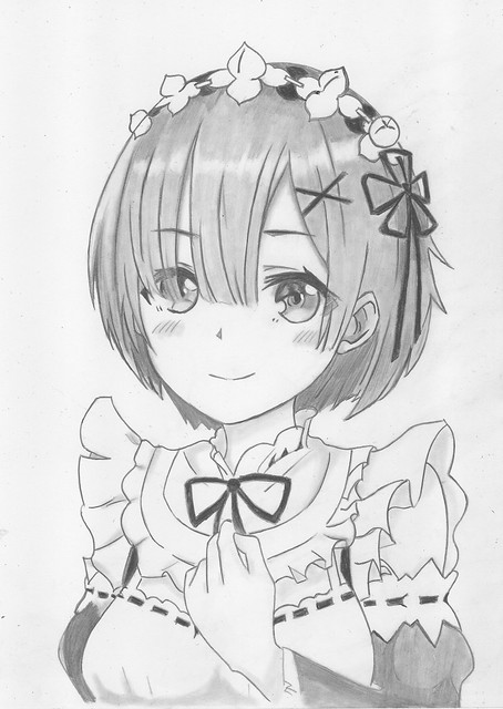 Drawing Cute Anime Girl Rem Re Zero | My Anime Art. Drawing … | Flickr-demhanvico.com.vn